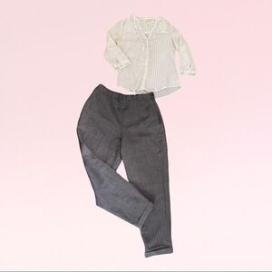 Herman Geist Women's Gray‎ and Black Vintage Wool Herringbone Trousers